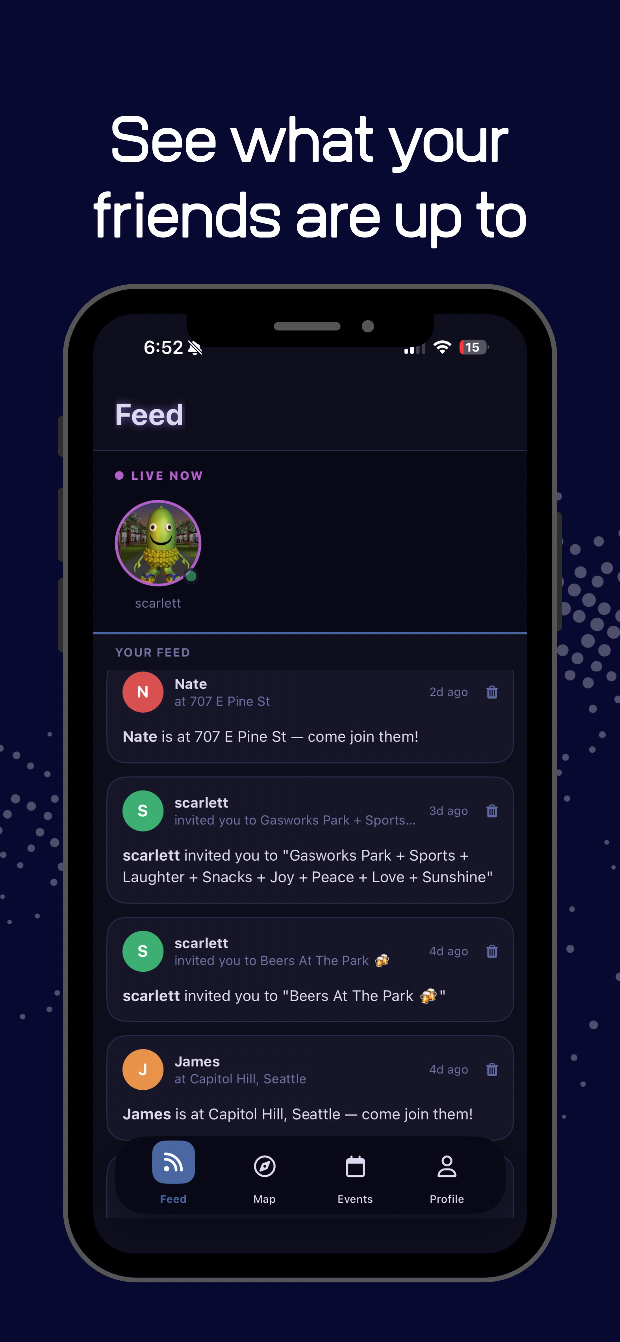 Spot feed screen